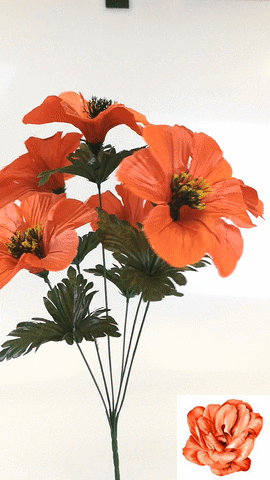 Искусственные цветы Букет Мака, 6 голов, 470 мм